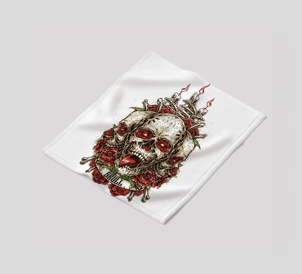 Schädel Kopf Kunst Design Fleecedecke von nirwanaart