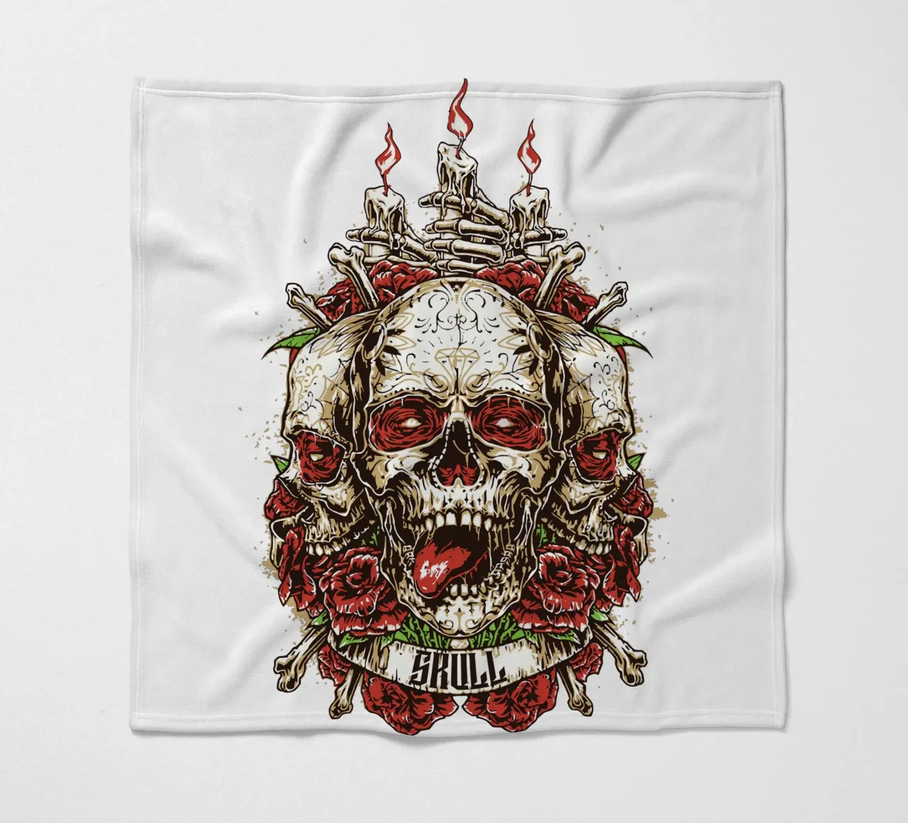 Schädel Kopf Kunst Design Fleecedecke von nirwanaart