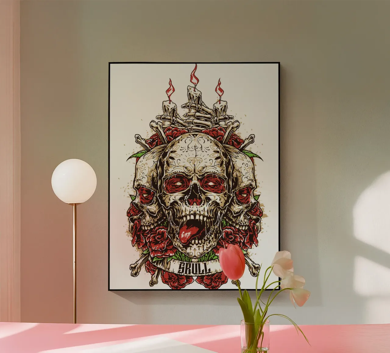 Tête de mort Art Design plexiglas de nirwanaart