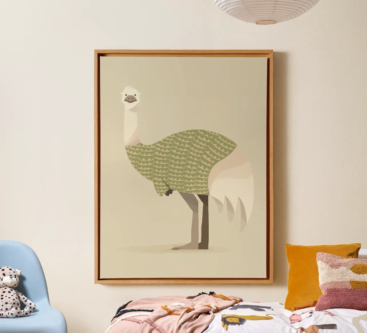 Whimsical Emu canvas by The Printed Sparrow