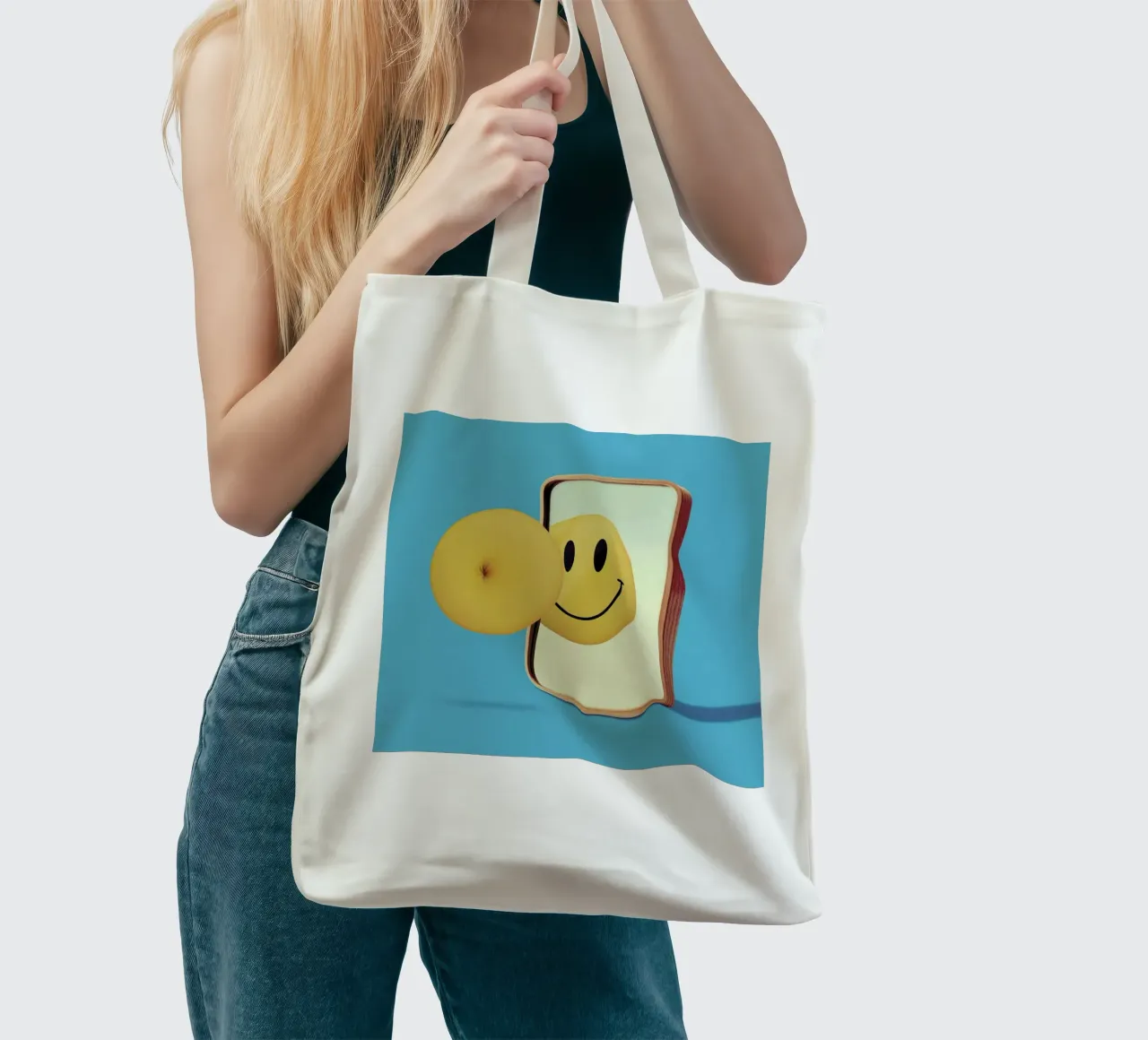 Smiley from Behind borsa in juta da suckertom