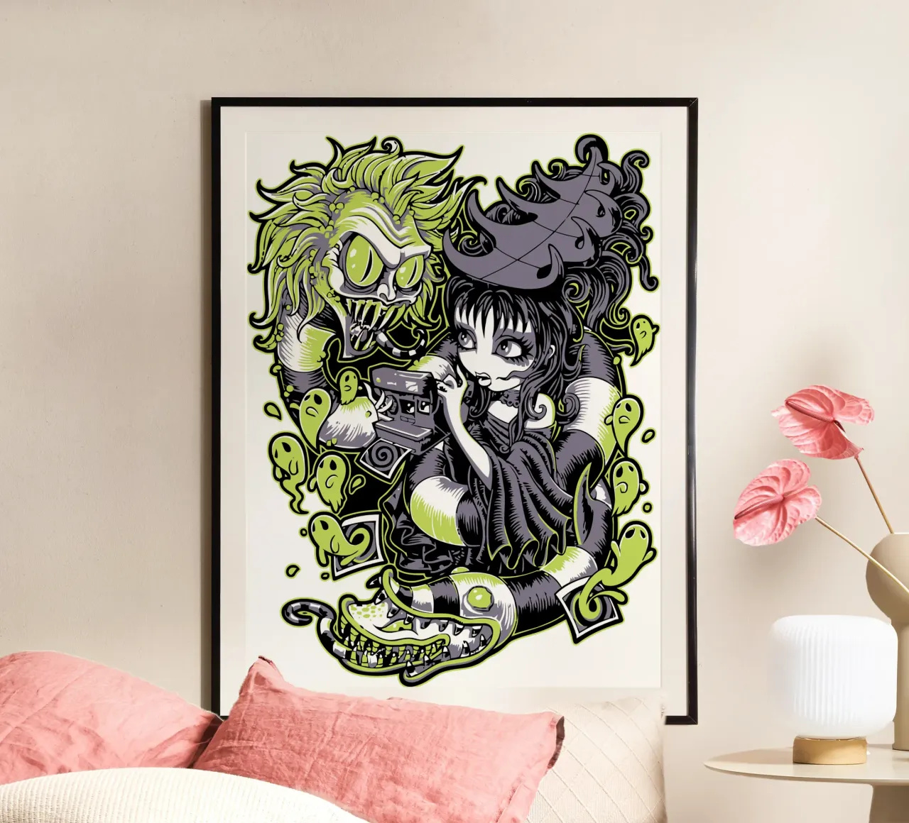 Design dell'arte delle streghe poster con telaio in plastica da nirwanaart
