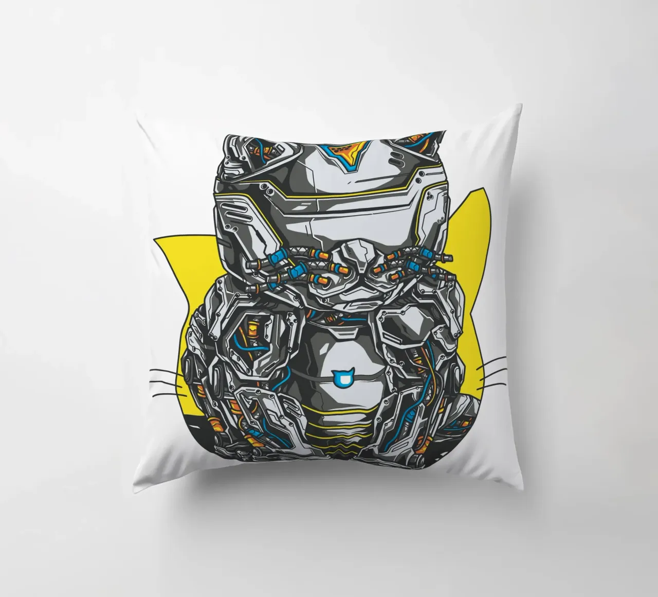 Robo Cat Art Design cuscino da nirwanaart