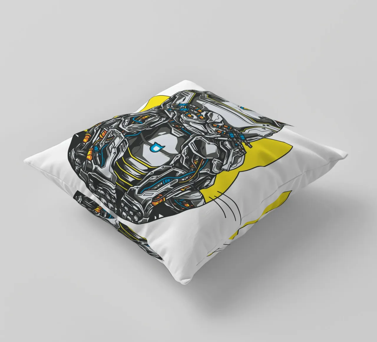 Robo Cat Art Design cuscino da nirwanaart