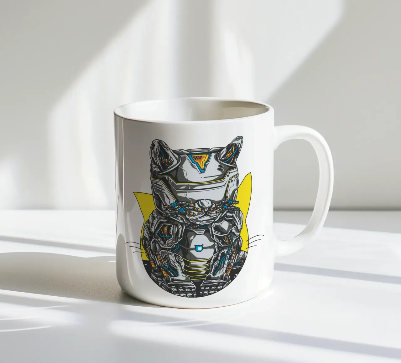 Robo Cat Art Design tazza in ceramica da nirwanaart
