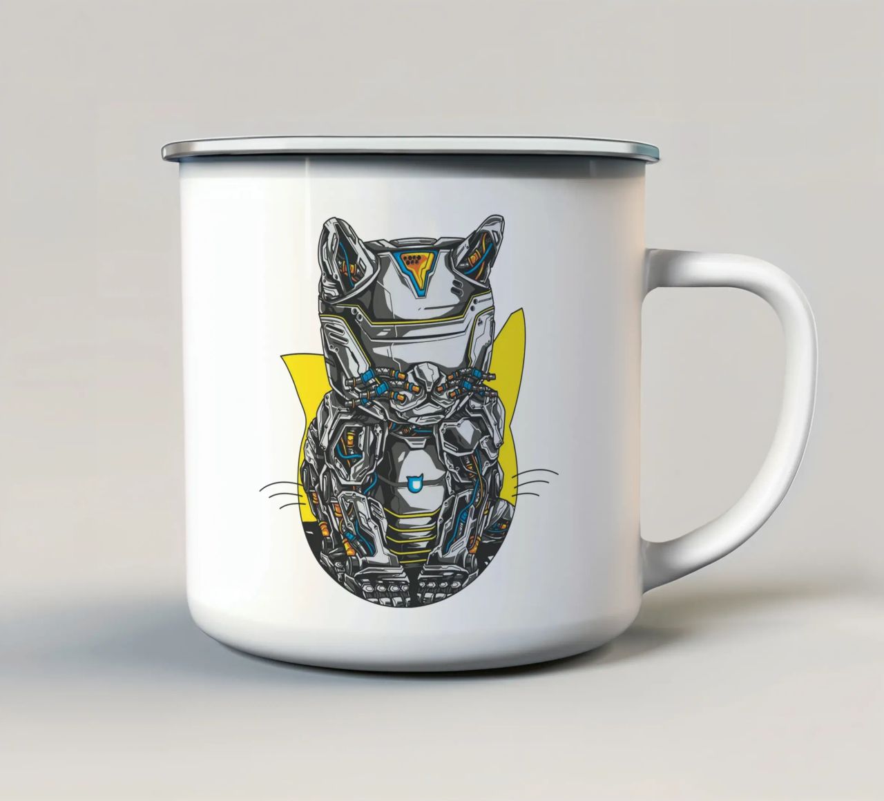 Robo Cat Art Design tazza in smalto da nirwanaart