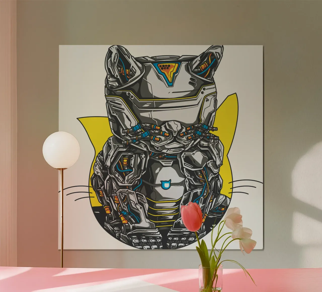 Robo Cat Kunstontwerp hahnemühle van nirwanaart