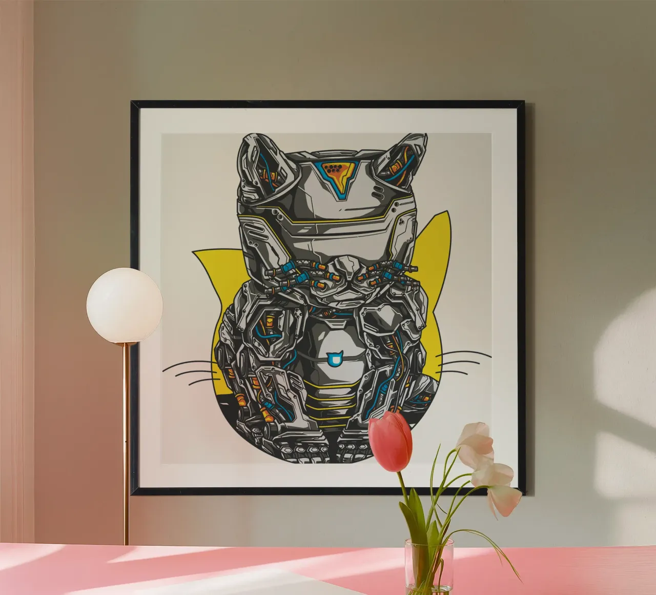 Robo Cat Kunstontwerp hahnemühle van nirwanaart