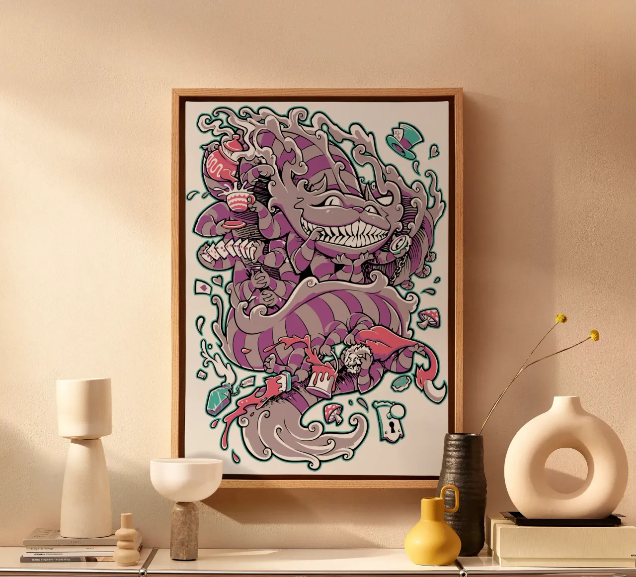 Snake Art Design canvas with Floater frame by nirwanaart
