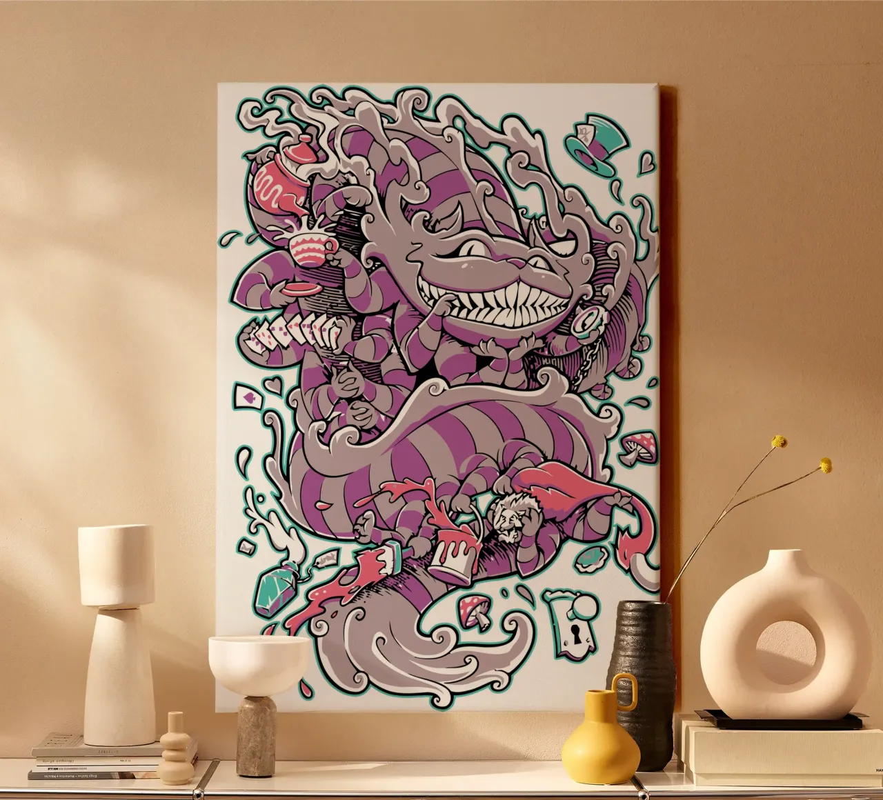 Snake Art Design canvas with Floater frame by nirwanaart