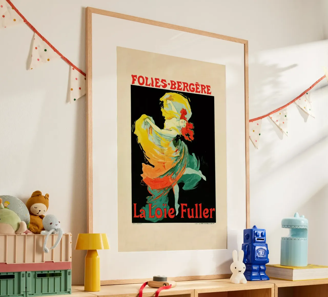 Folies-Berg - Jules Chéret poster con telaio in alluminio da Artokoloro Quint Lox Ltd