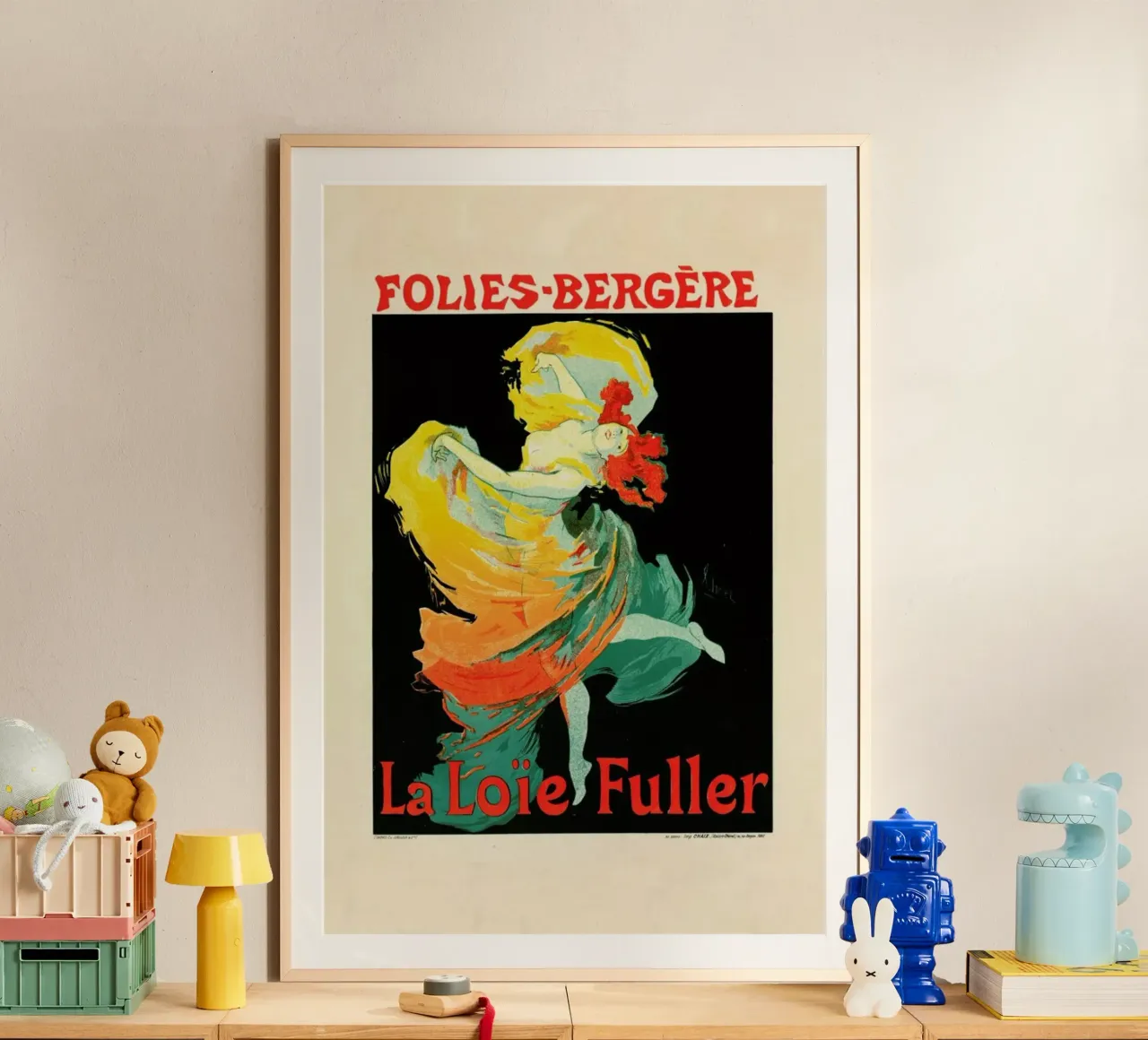 Folies-Berg - Jules Chéret poster con telaio in alluminio da Artokoloro Quint Lox Ltd