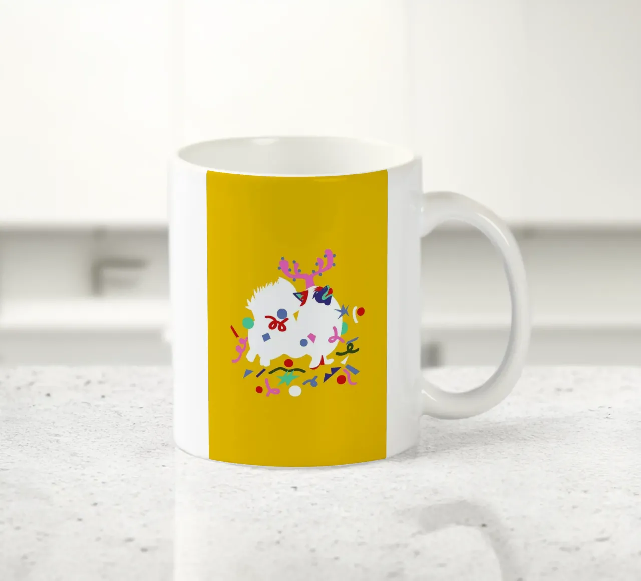 Xmas Pom Pom tazza in ceramica da Mariery Young