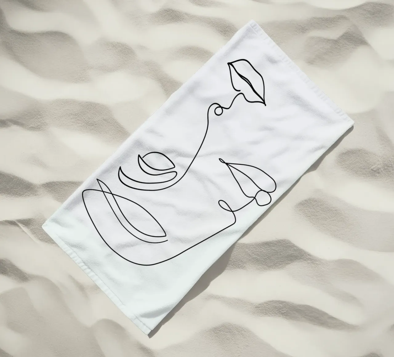 Two Faced beach towel by Honeymoon Hotel