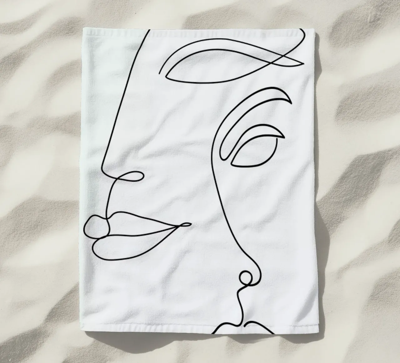 Two Faced beach towel by Honeymoon Hotel