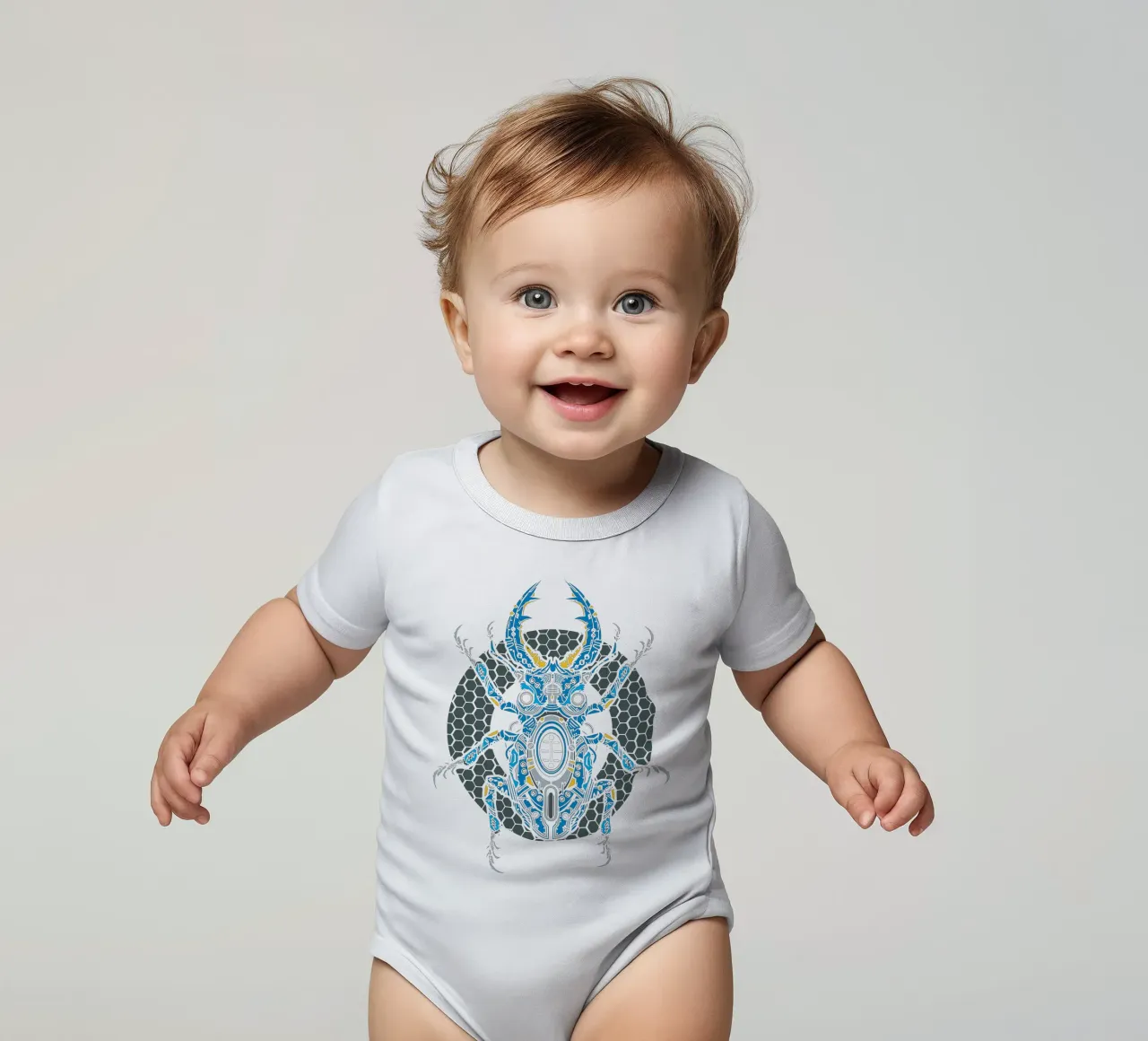 insecten robotkunst ontwerp babyrompertje korte mouwen van nirwanaart