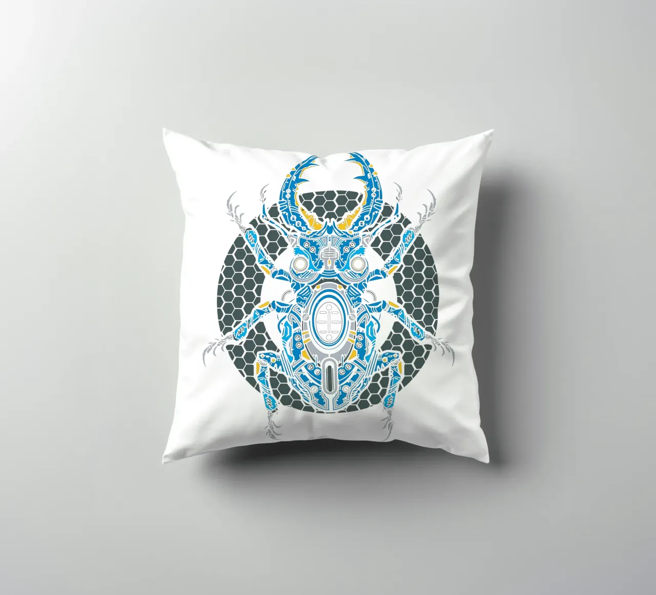 insects Robotic Art Design decorative cushion by nirwanaart