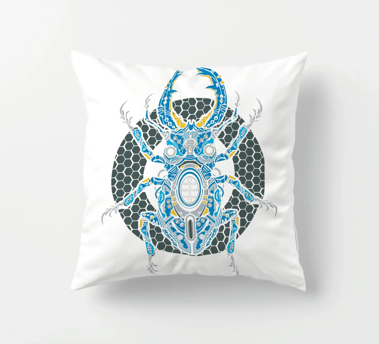 insects Robotic Art Design decorative cushion by nirwanaart