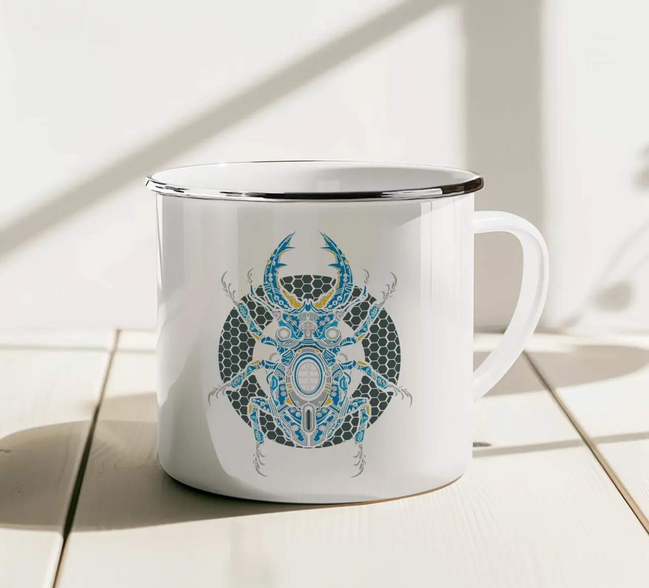 insetti Robotica Arte Design tazza in smalto da nirwanaart