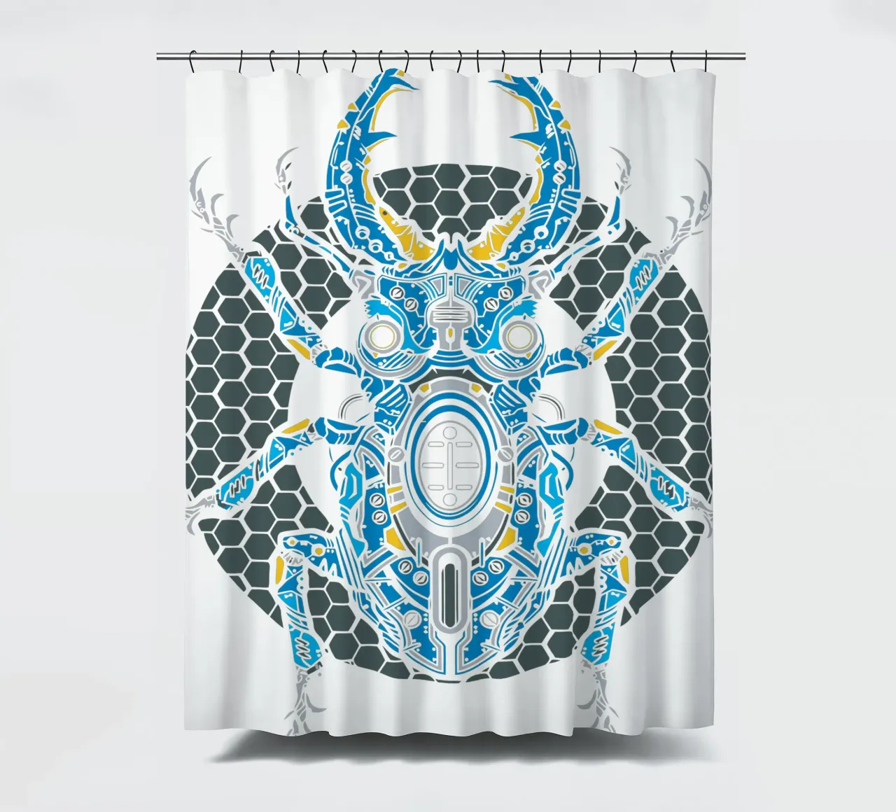 insects Robotic Art Design shower curtain by nirwanaart