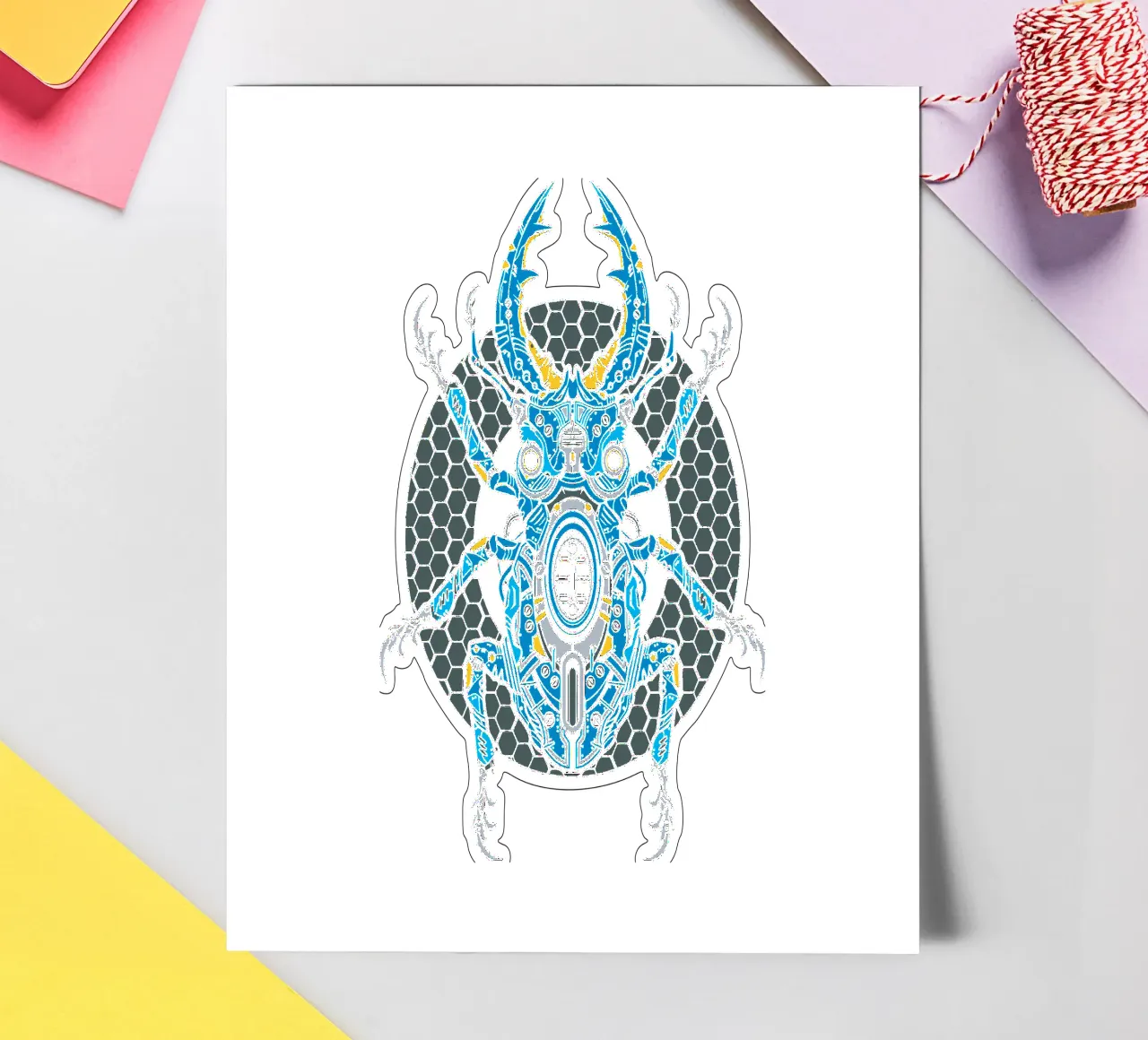 insects Robotic Art Design sticker sheet by nirwanaart