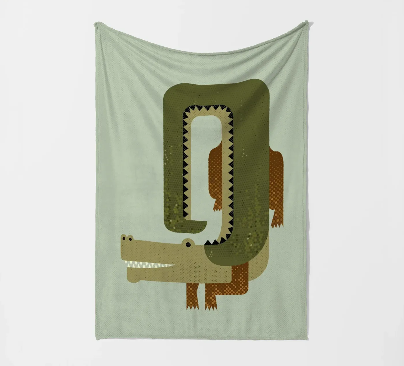 Whimsy Krokodil fleecedeken van The Printed Sparrow