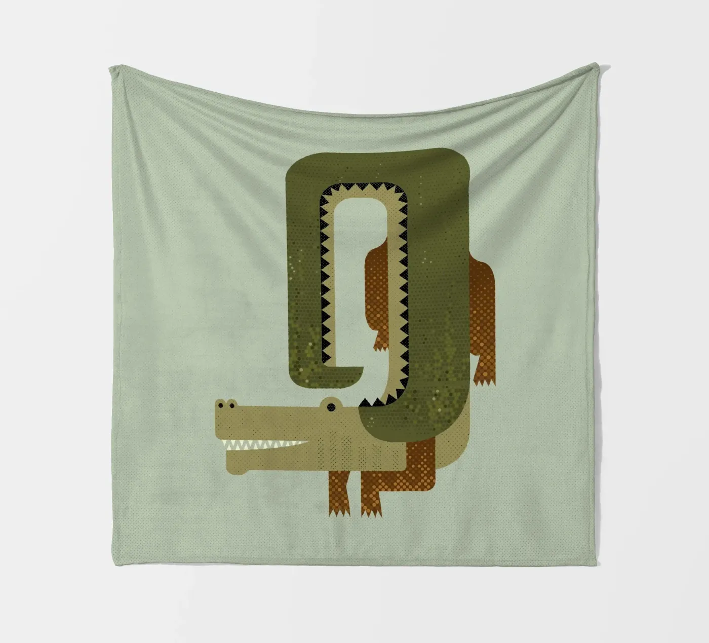 Whimsy Krokodil fleecedeken van The Printed Sparrow