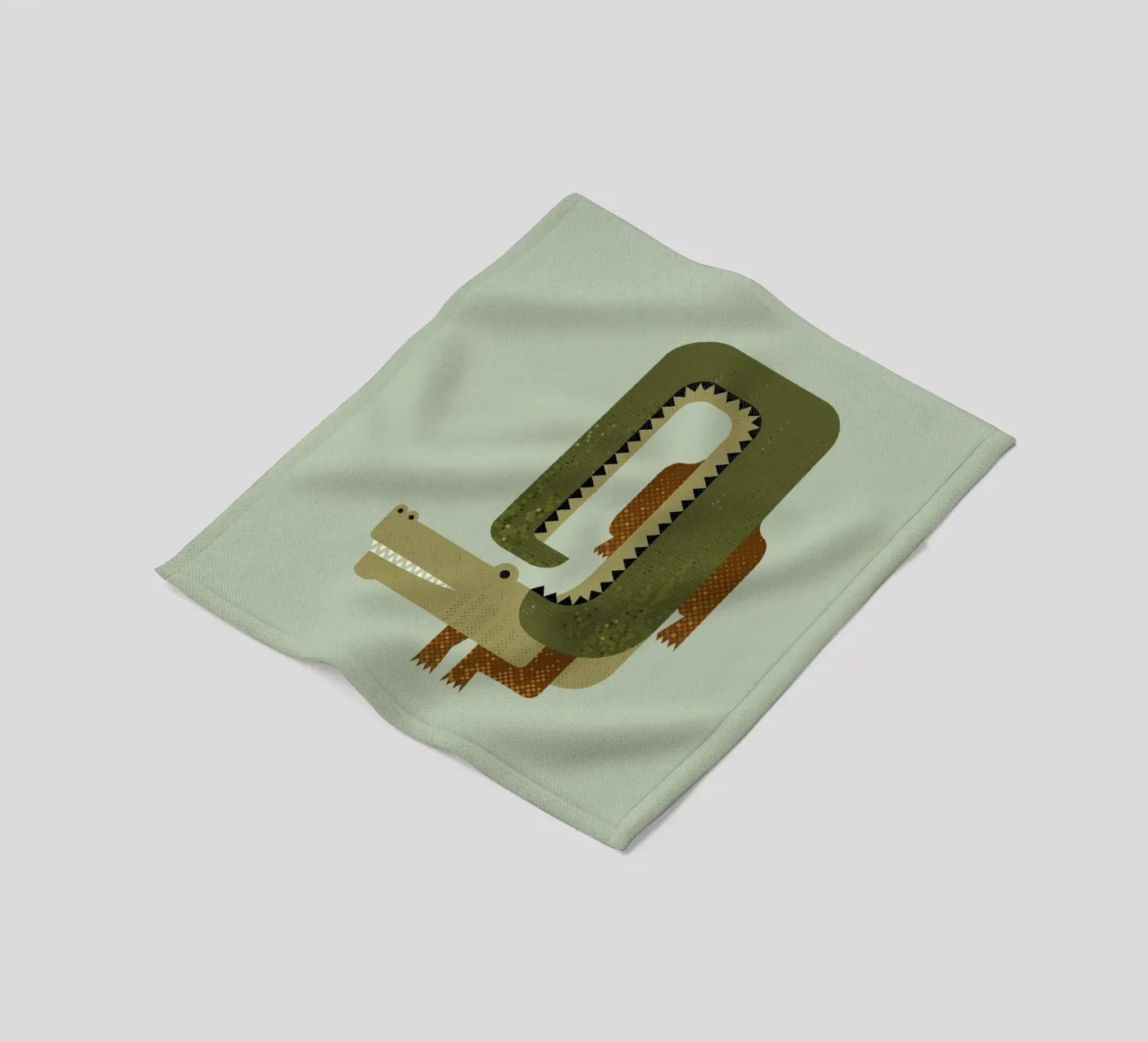 Whimsy Krokodil fleecedeken van The Printed Sparrow