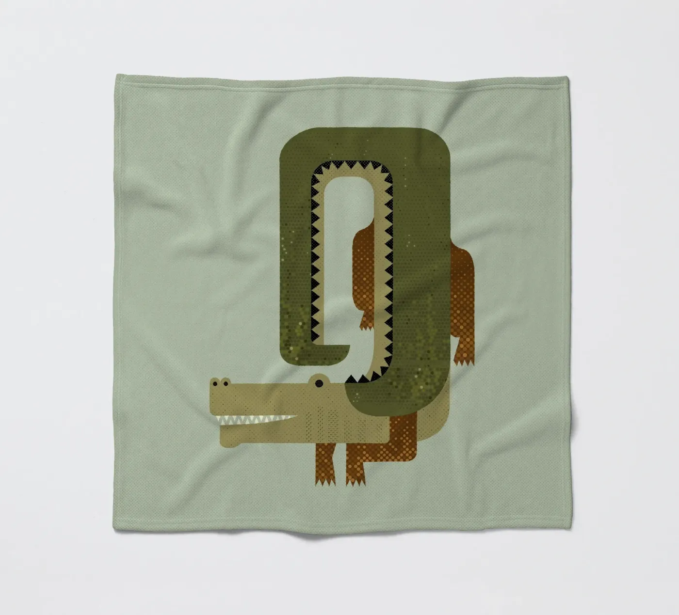 Whimsy Krokodil fleecedeken van The Printed Sparrow