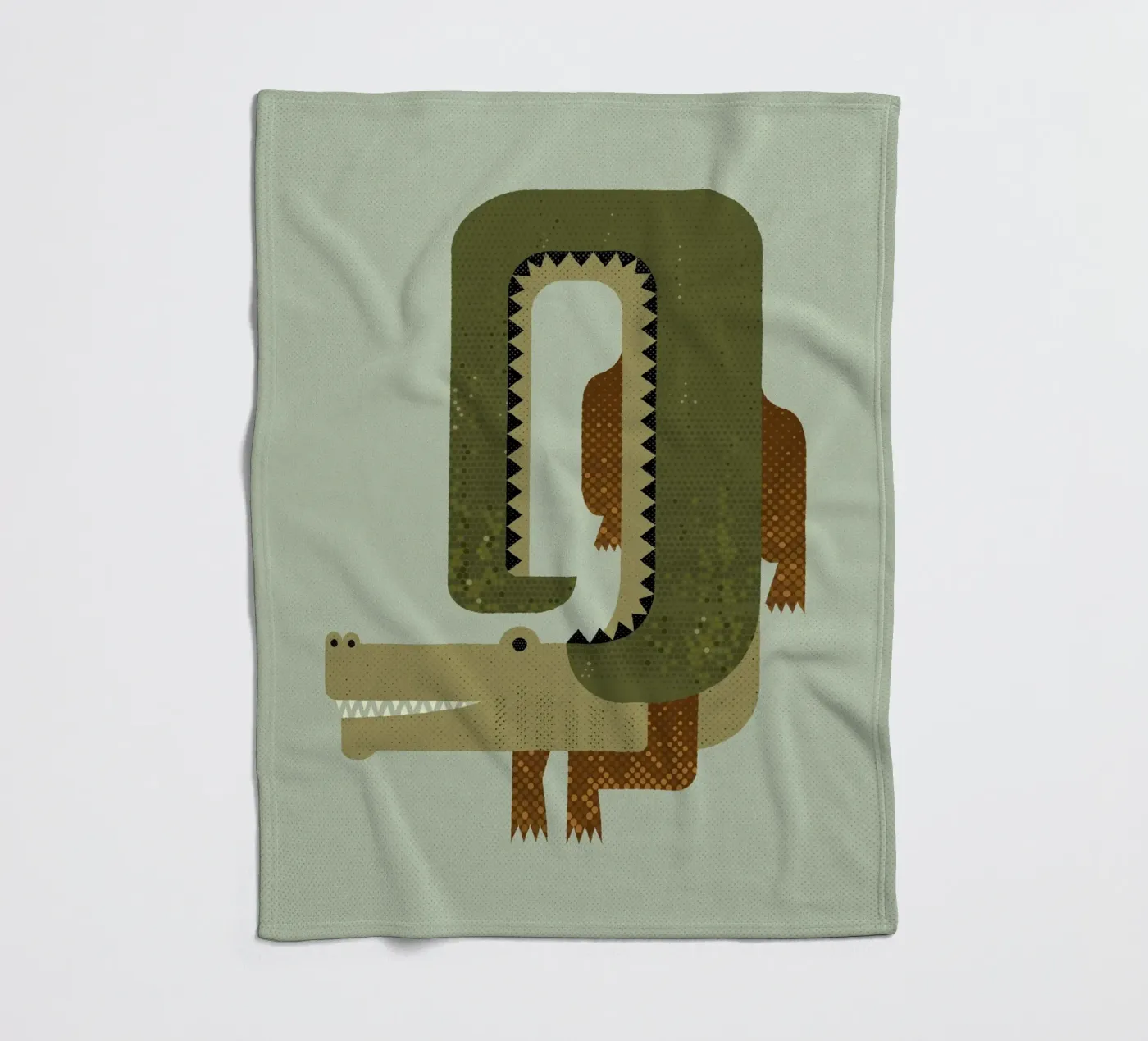 Whimsy Krokodil fleecedeken van The Printed Sparrow