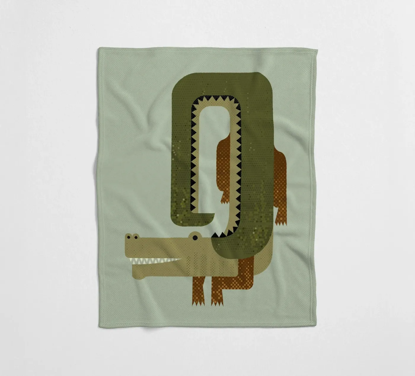 Whimsy Krokodil fleecedeken van The Printed Sparrow