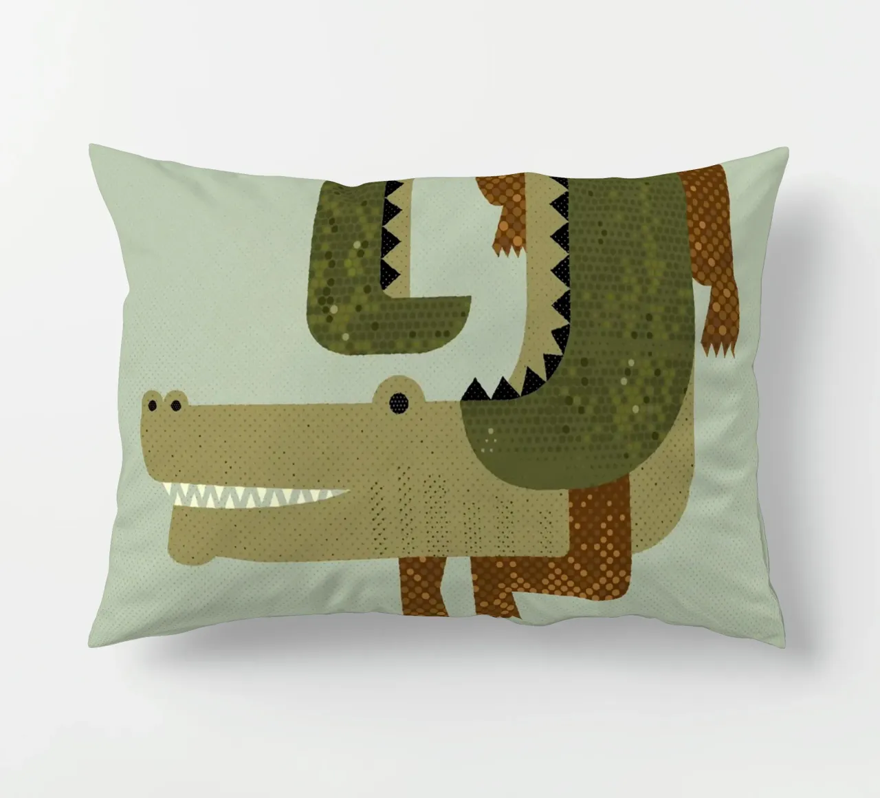 Whimsy Crocodile decorative cushion by The Printed Sparrow