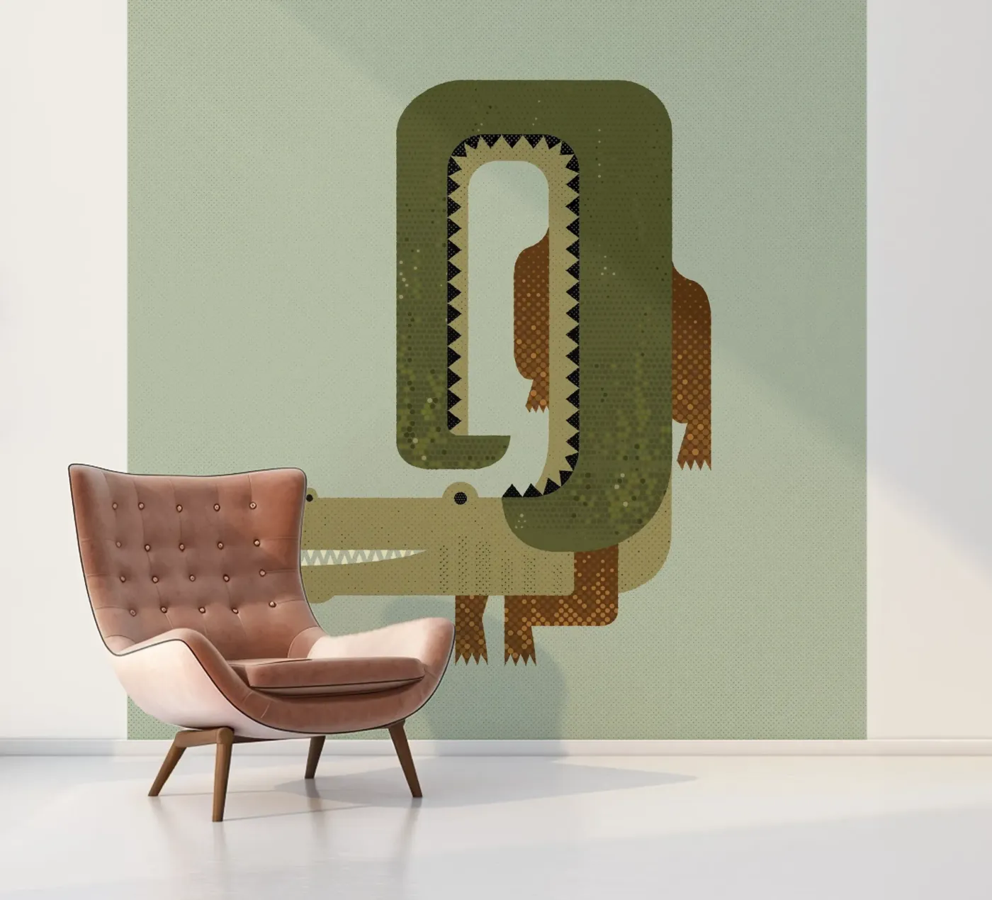 Whimsy Krokodil fotobehang van The Printed Sparrow