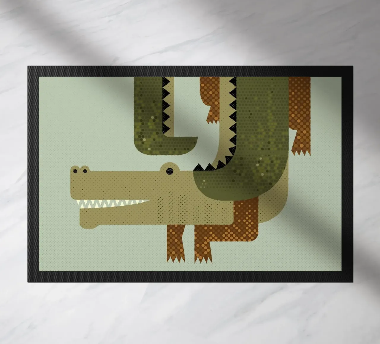 Whimsy Crocodile doormat by The Printed Sparrow