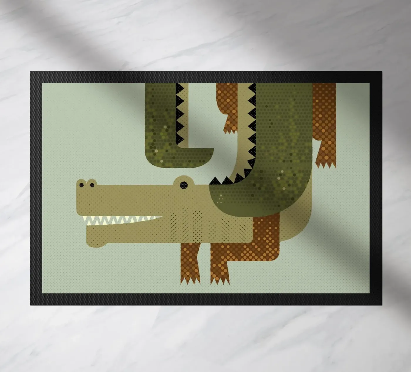 Whimsy Crocodile doormat by The Printed Sparrow