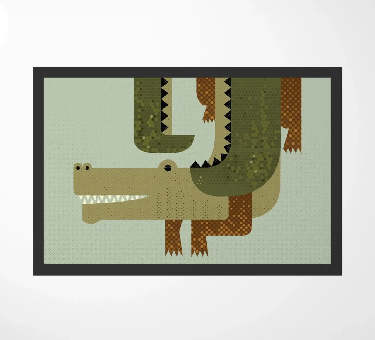 Whimsy Crocodile doormat by The Printed Sparrow