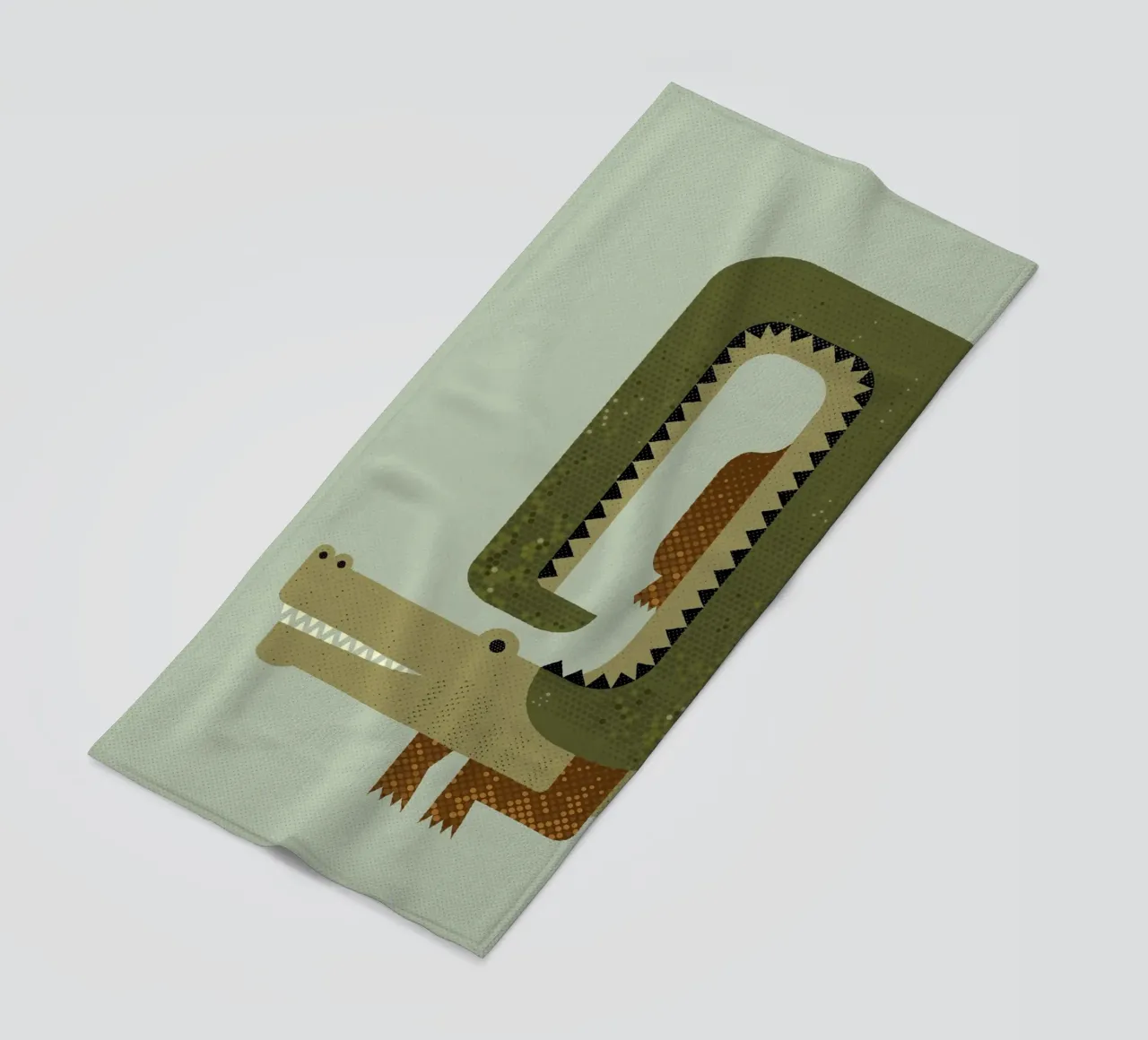 Coccodrillo capriccioso telo mare da The Printed Sparrow