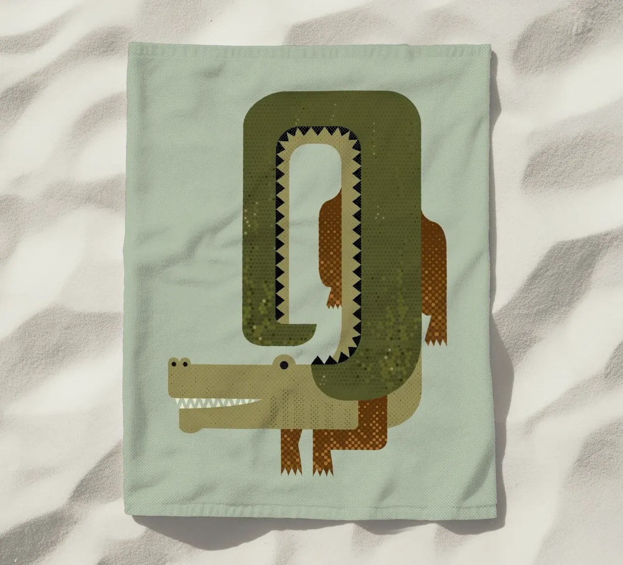 Coccodrillo capriccioso telo mare da The Printed Sparrow