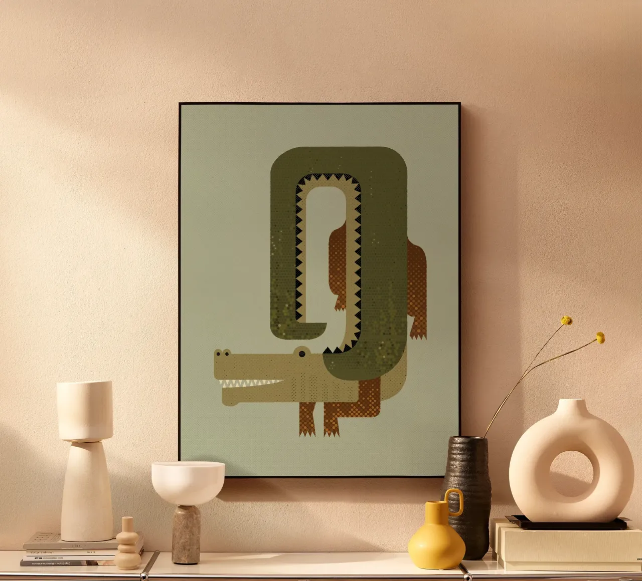 Whimsy Crocodile acrylic glass by The Printed Sparrow