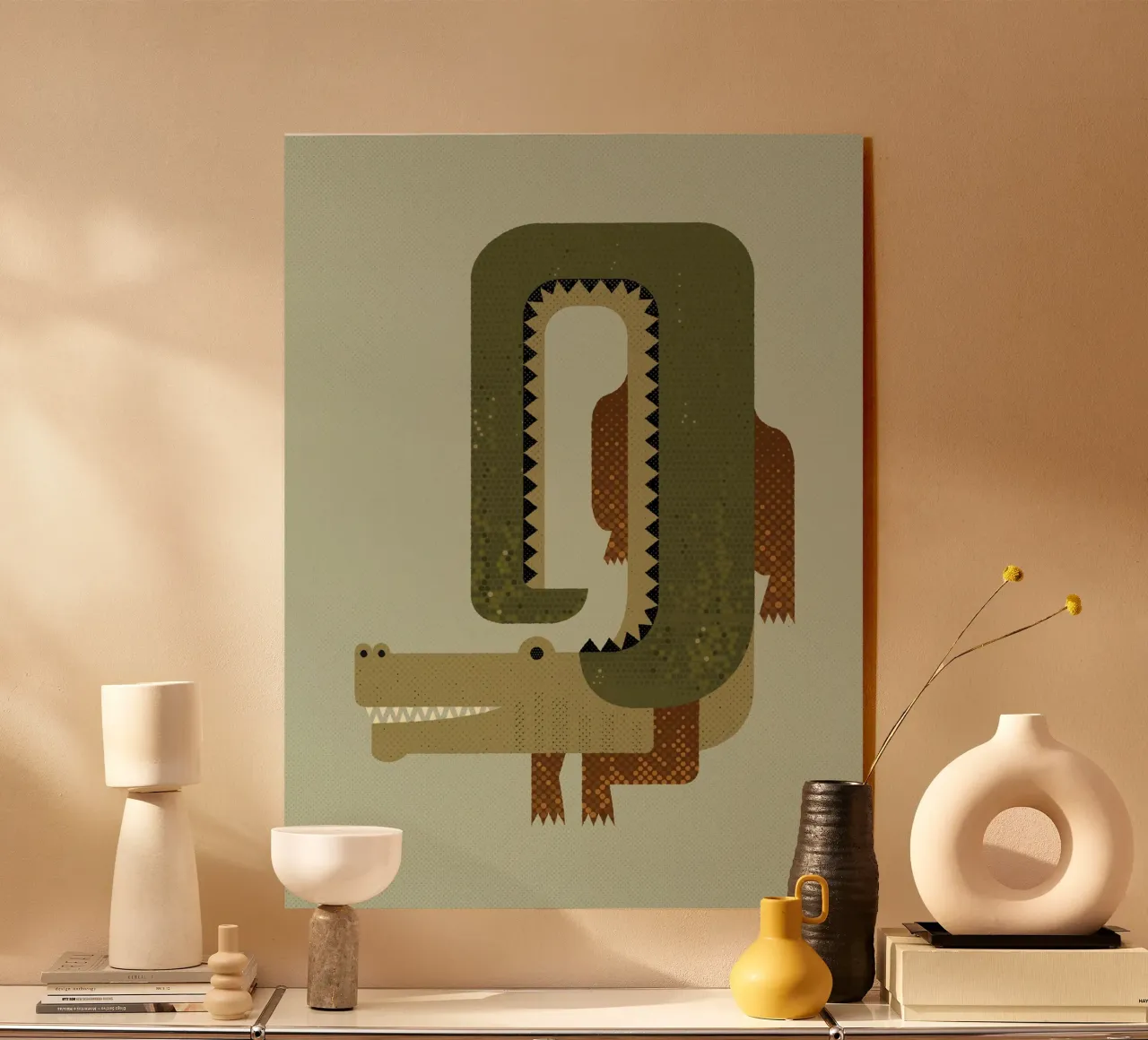 Whimsy Crocodile acrylic glass by The Printed Sparrow