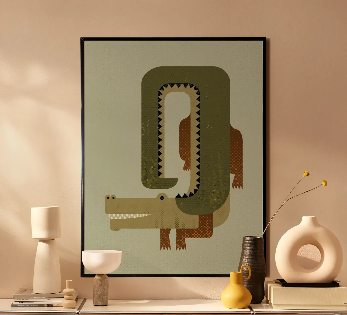 Whimsy Crocodile poster by The Printed Sparrow