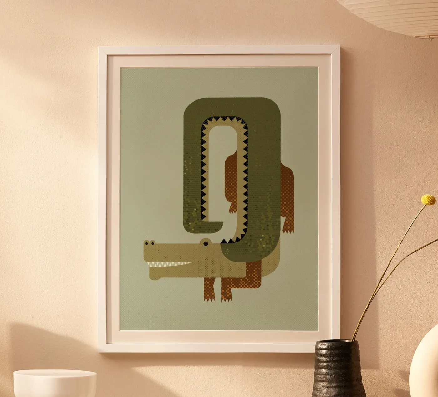 Whimsy Crocodile poster by The Printed Sparrow