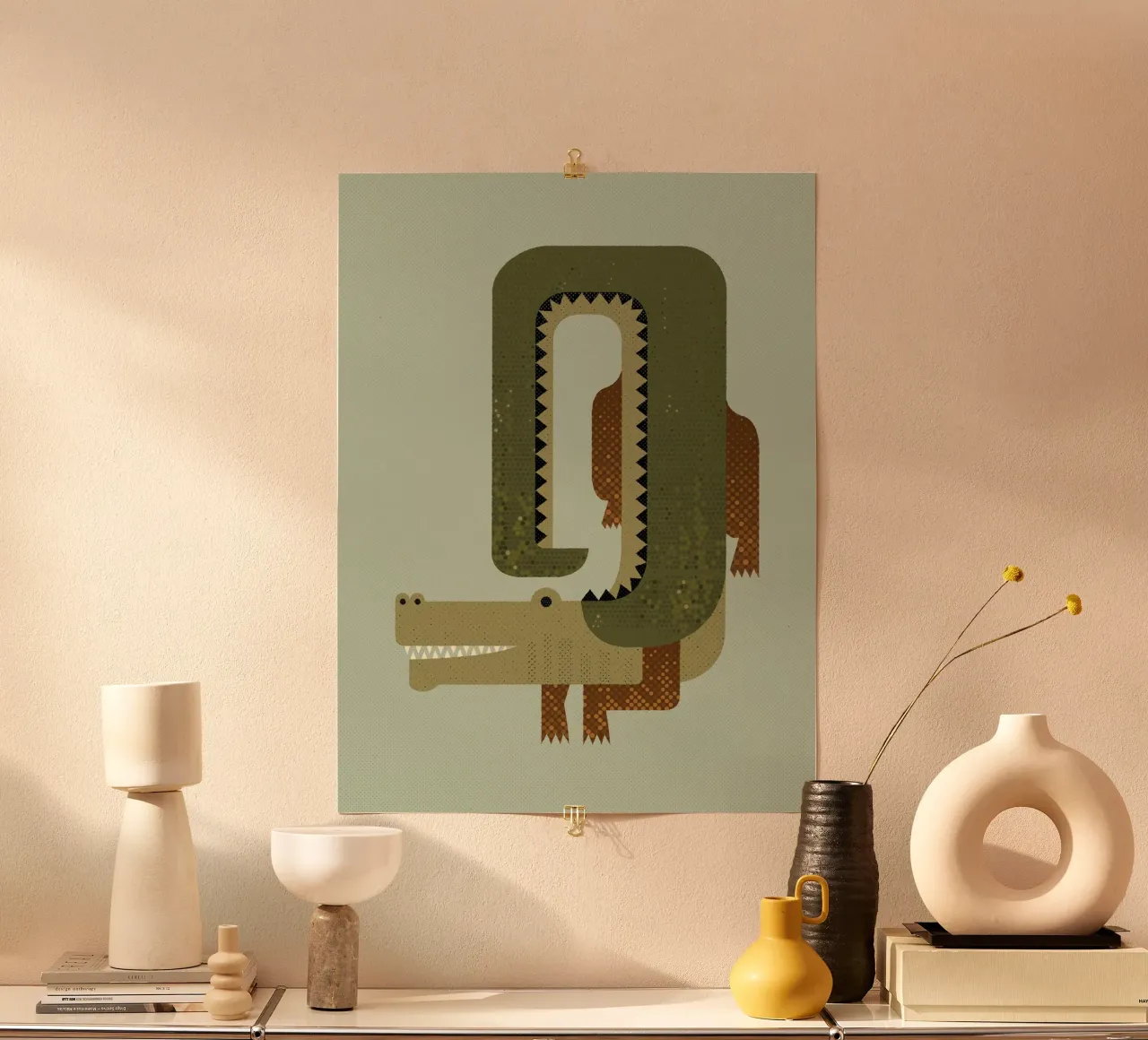 Whimsy Crocodile poster by The Printed Sparrow