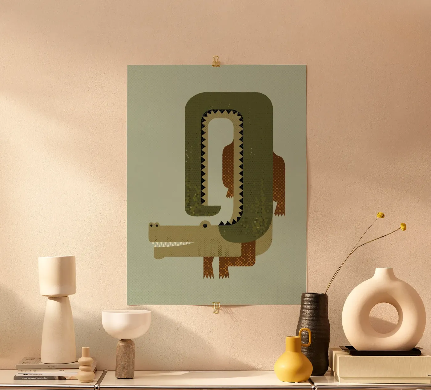 Whimsy Crocodile poster by The Printed Sparrow