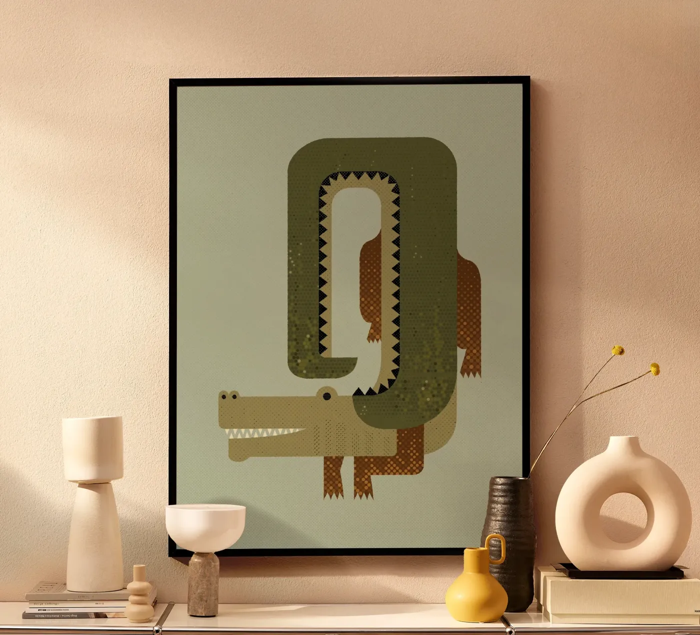 Whimsy Crocodile poster by The Printed Sparrow