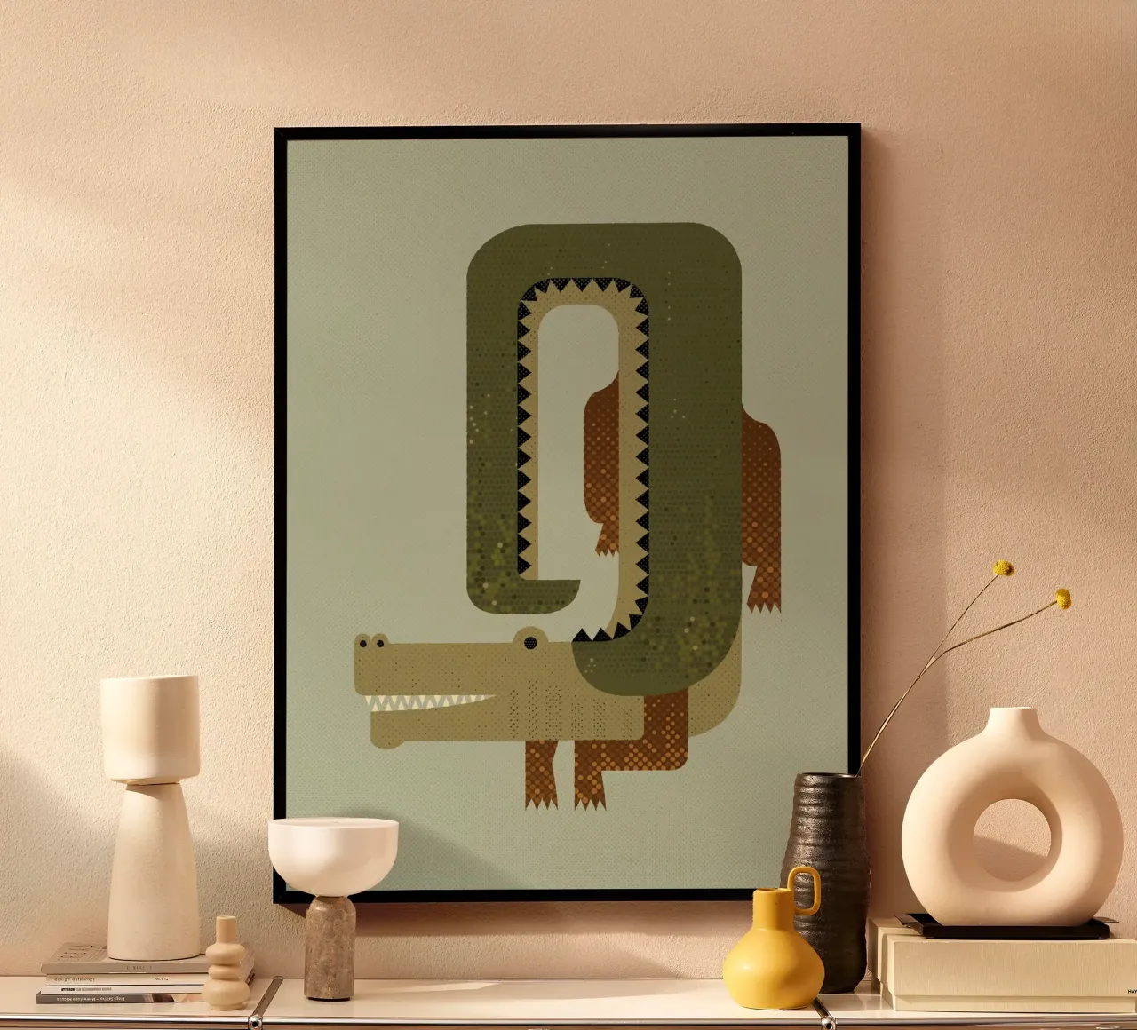 Whimsy Crocodile poster by The Printed Sparrow