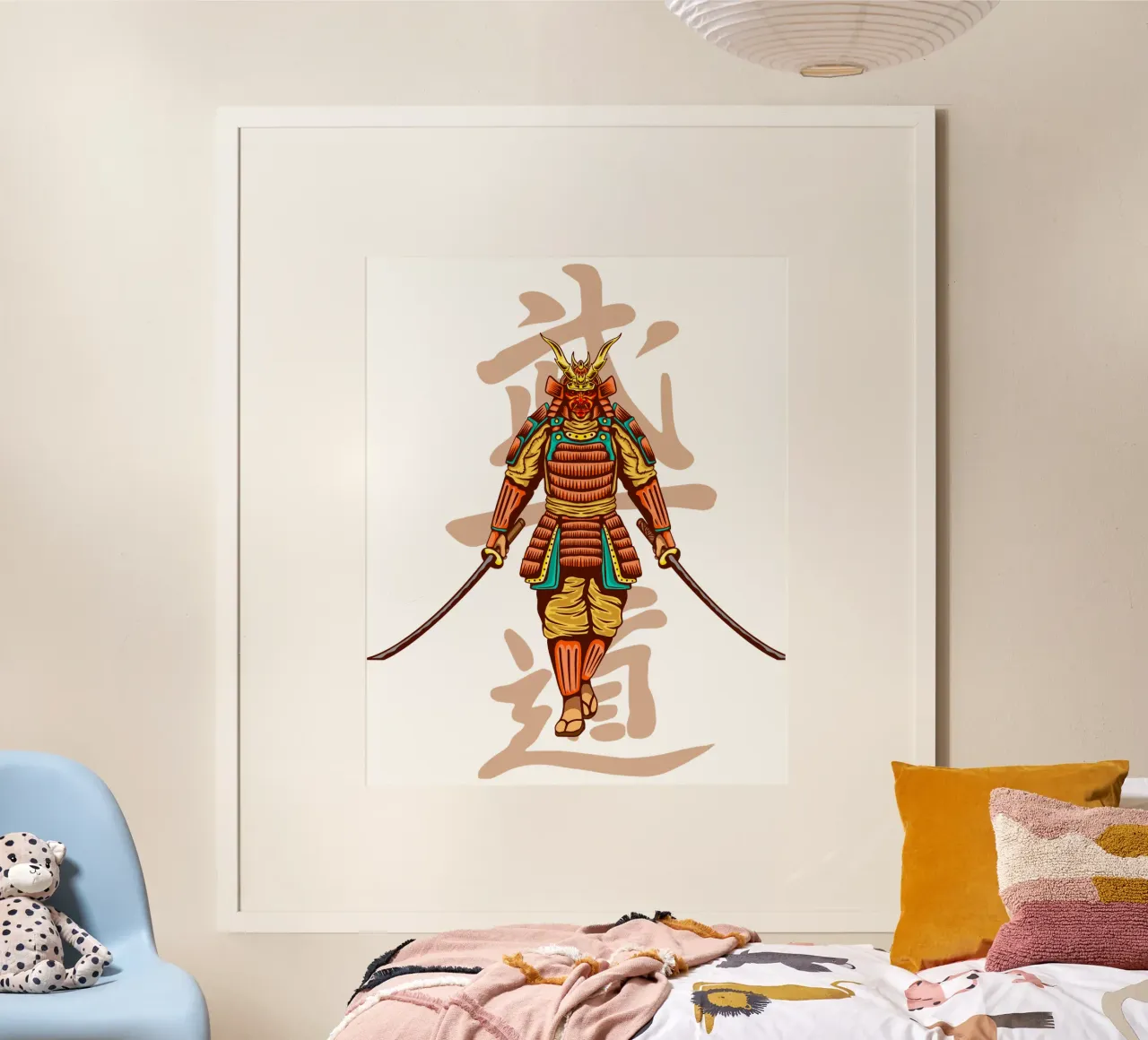 Japans Samurai Kunstontwerp hahnemühle van nirwanaart