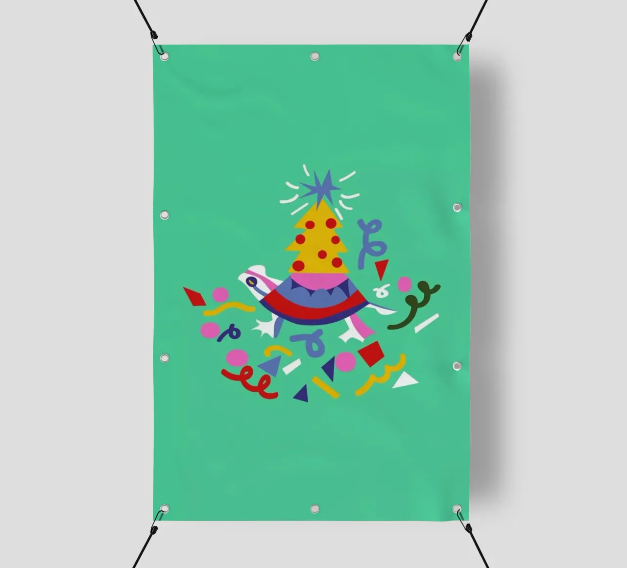 Turtle on Christmas telo in pvc da Mariery Young