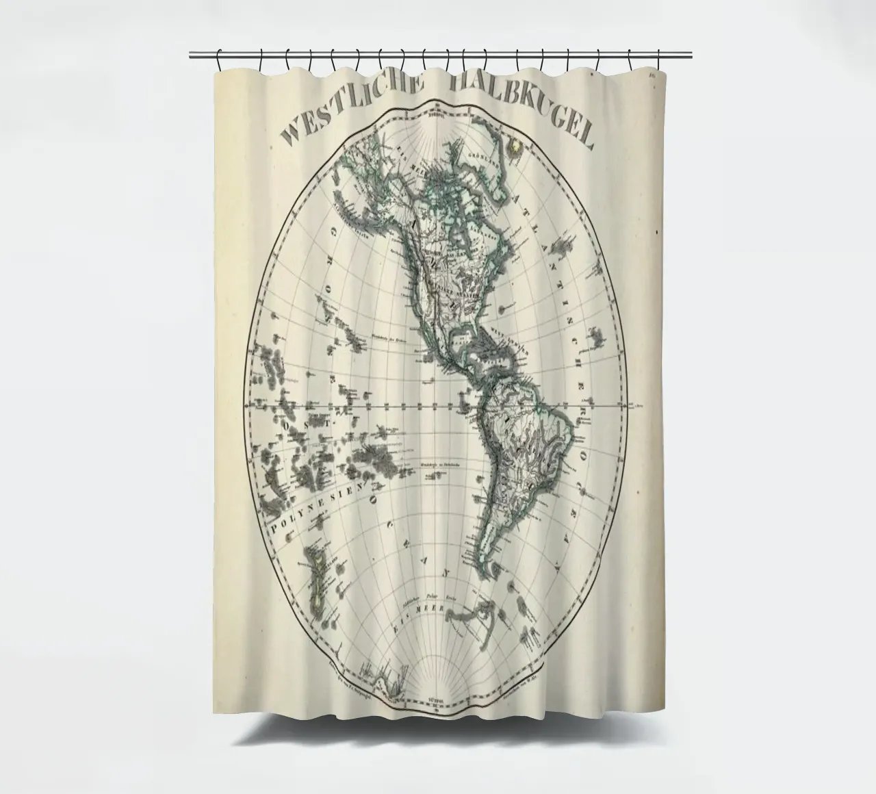 Stieler'S Map Of The Western Hemisphere tenda da doccia da Artokoloro Quint Lox Ltd
