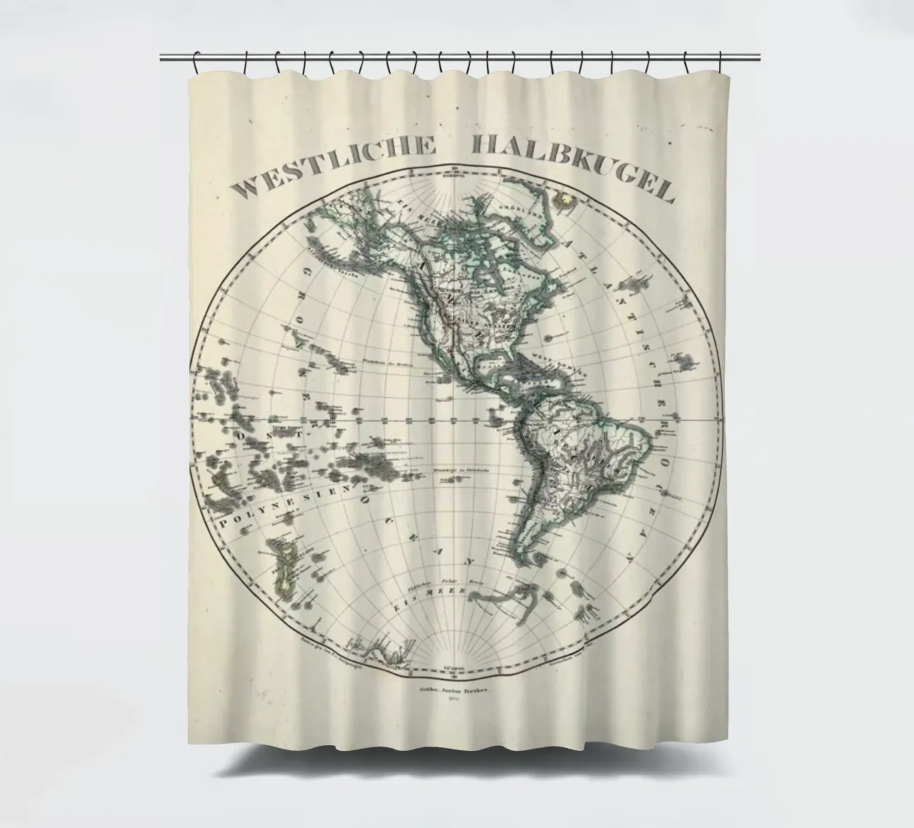 Stieler'S Map Of The Western Hemisphere tenda da doccia da Artokoloro Quint Lox Ltd